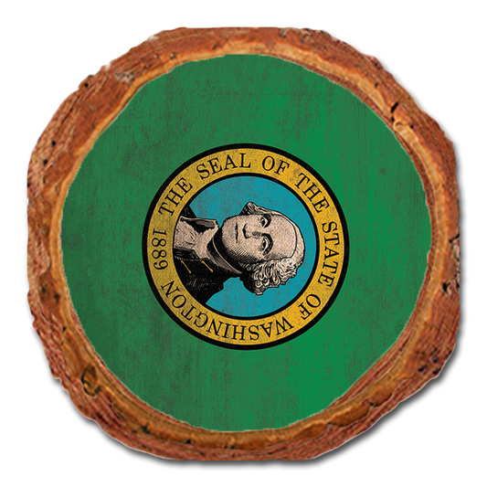 Coaster: Live Edge - Washington State Flag