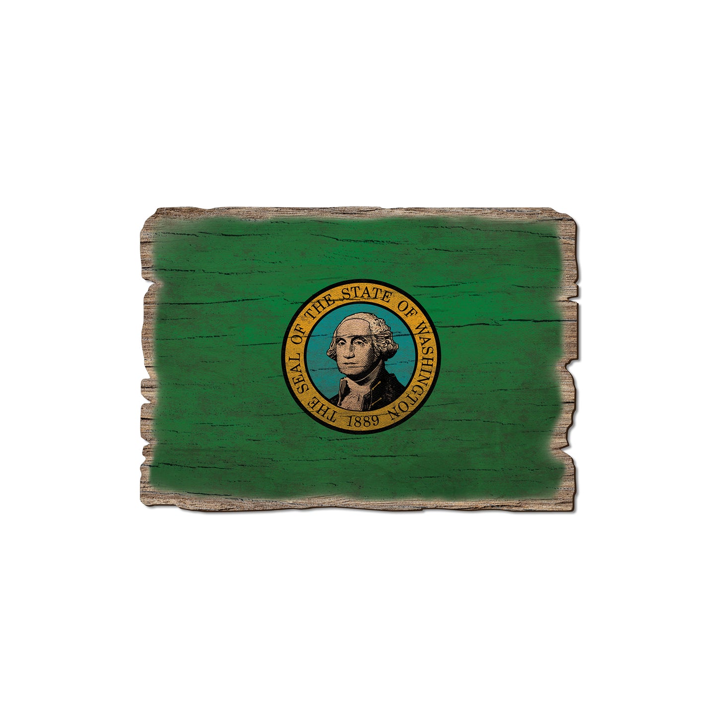 Washington State Flag - Weathered Edge Rustic Edge Magnet (5pk // $2.80ea)