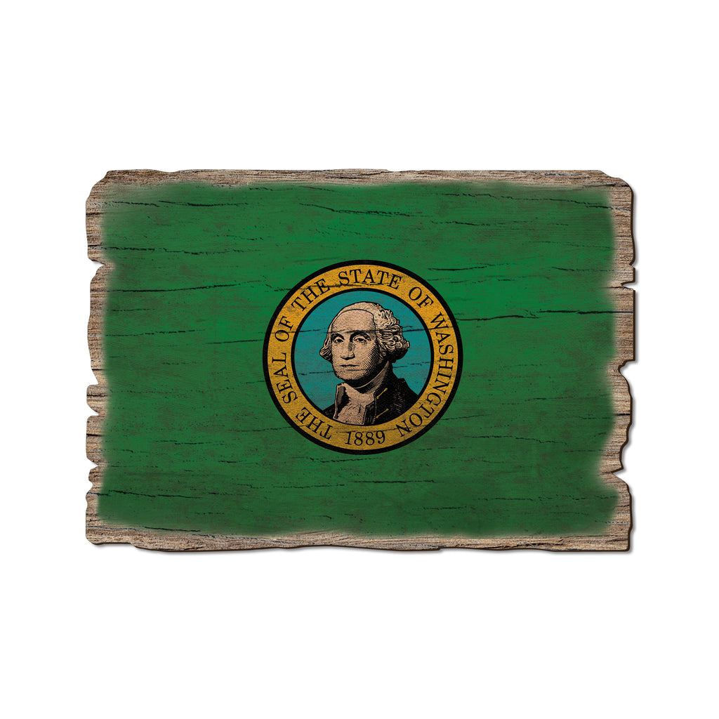Washington State Flag - Weathered Edge Rustic Edge Postcard (5pk // $2.80ea)