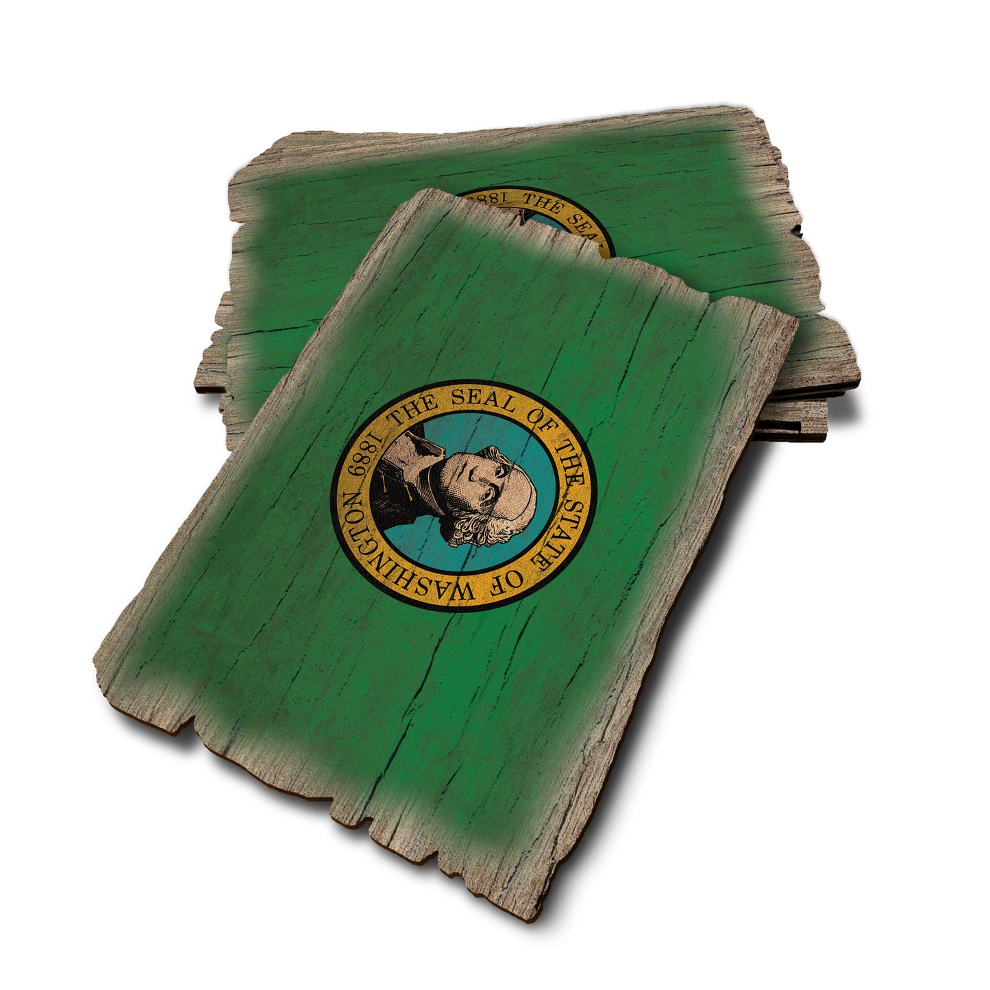 Washington State Flag - Weathered Edge Rustic Edge Postcard (5pk // $2.80ea)