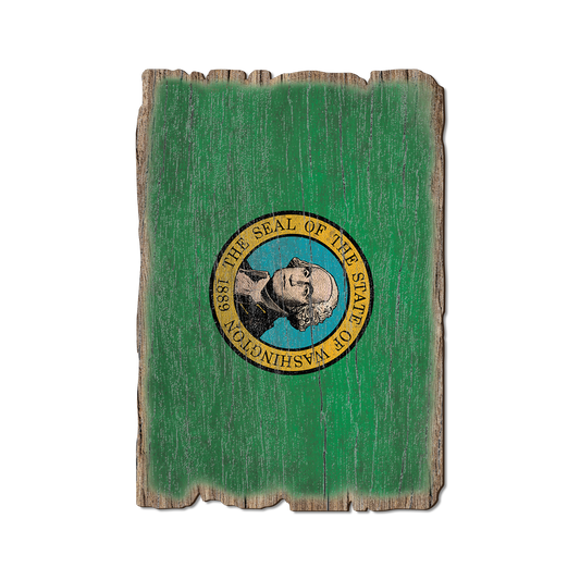 Greeting Card: Weathered Edge - Washington State Flag