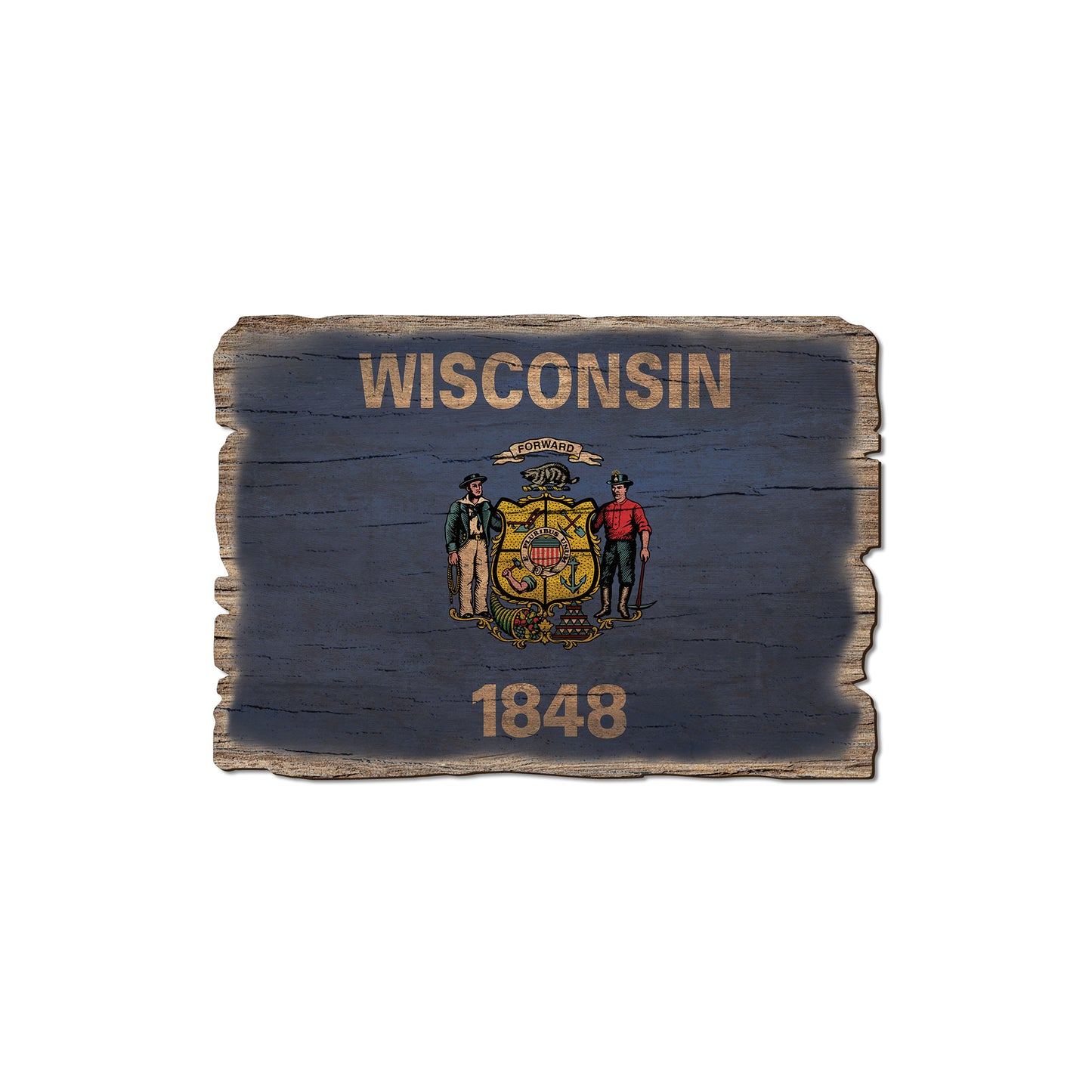 Wisconsin State Flag - Weathered Edge Rustic Edge Magnet (5pk // $2.80ea)