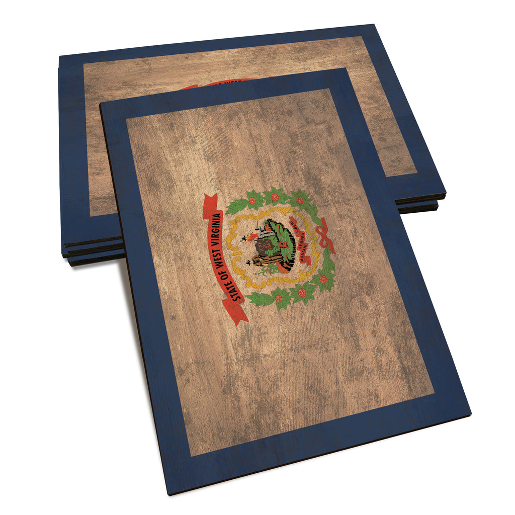 West Virginia Wood State Flag - Classic Edge Postcard (5pk // $2.80ea)