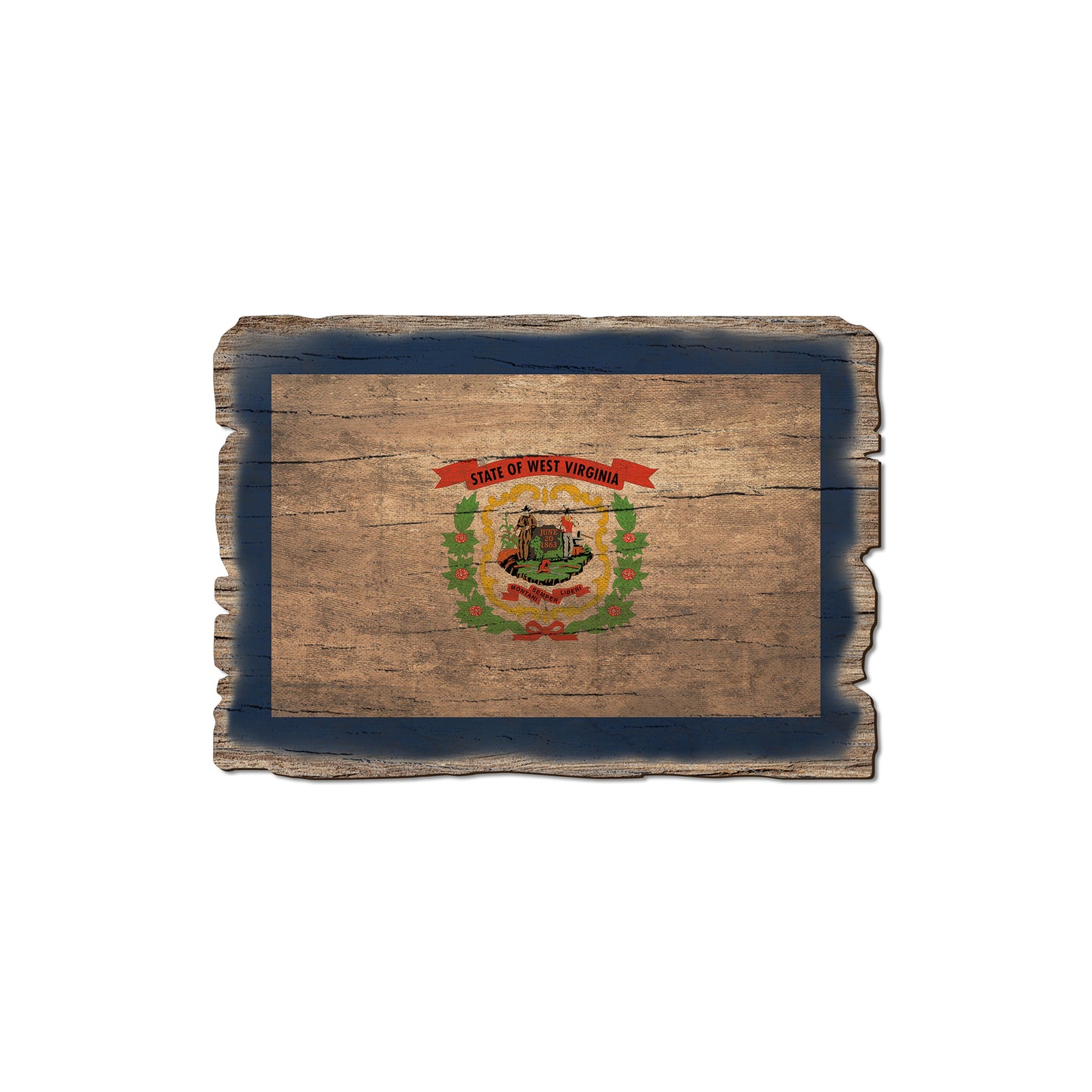 West Virginia State Flag - Weathered Edge Rustic Edge Magnet (5pk // $2.80ea)