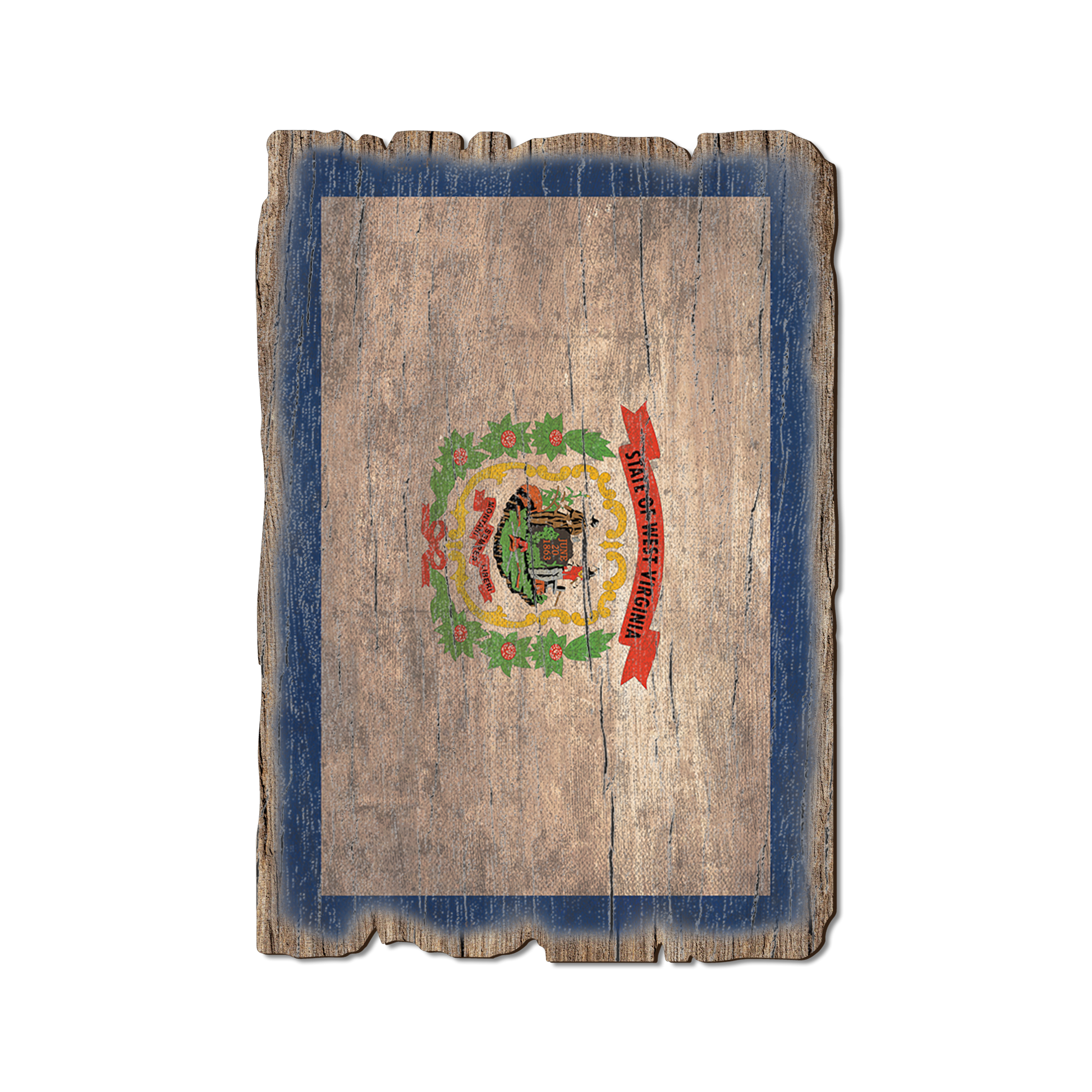 Ornament: Weathered Edge - West Virginia State Flag