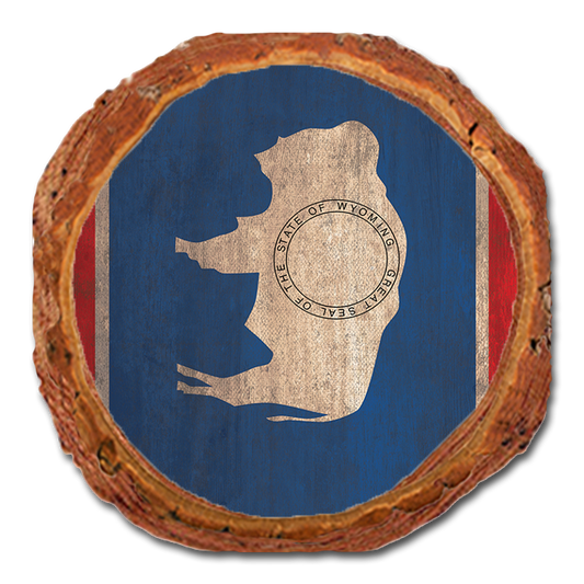 Coaster: Live Edge - Wyoming State Flag
