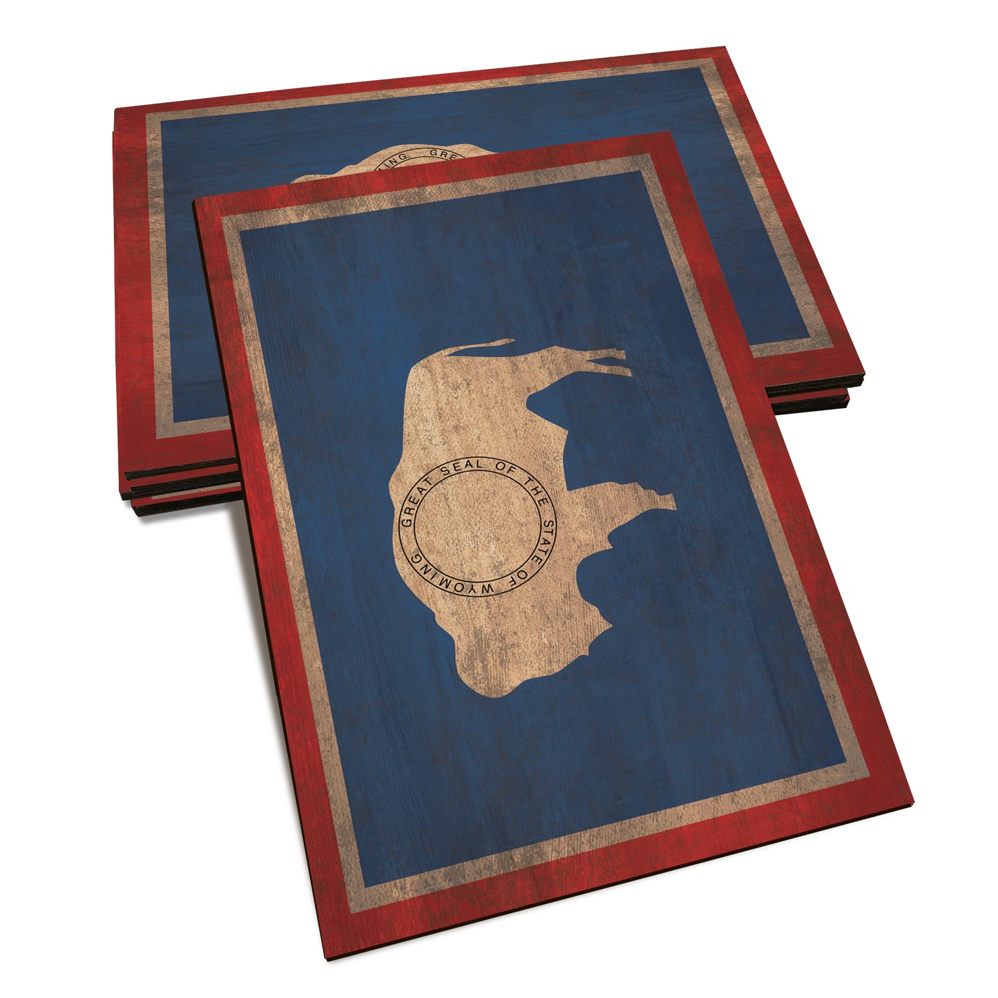 Wyoming Wood State Flag - Classic Edge Postcard (5pk // $2.80ea)