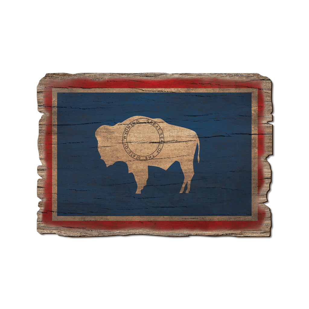 Wyoming State Flag - Weathered Edge Rustic Edge Postcard (5pk // $2.80ea)