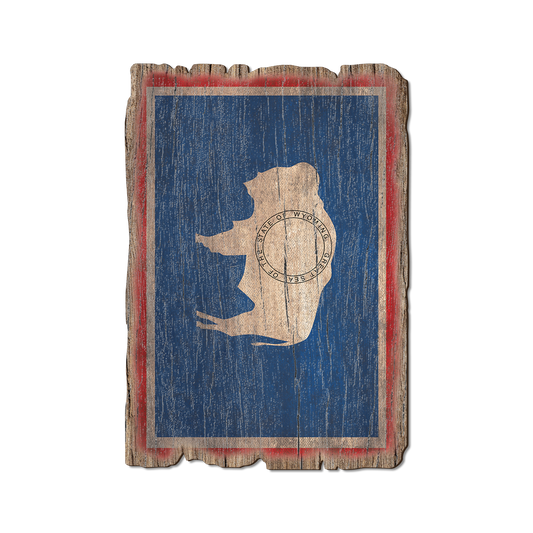 Greeting Card: Weathered Edge - Wyoming State Flag