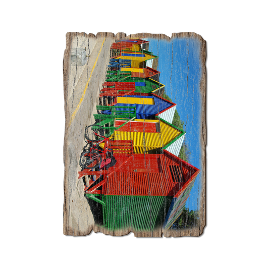 Greeting Card: Weathered Edge - Colored Cabanas
