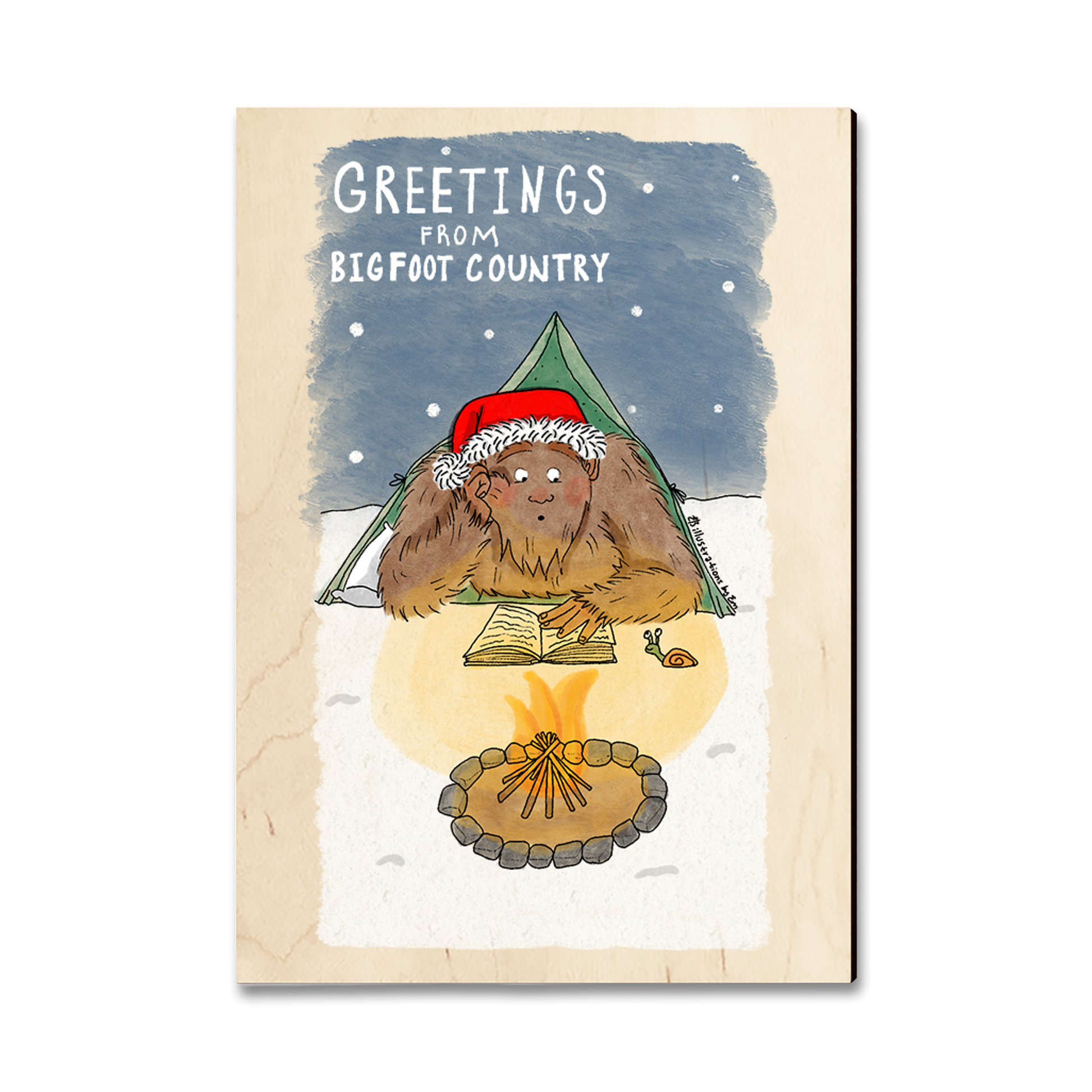 Greeting Card: Classic Edge - Holiday Bigfoot Camper