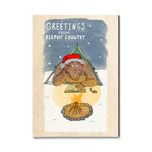 Greeting Card: Classic Edge - Holiday Bigfoot Camper