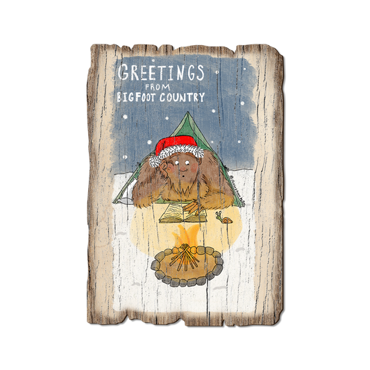 Greeting Card: Weathered Edge - Holiday Bigfoot Camper (Pack of 5)