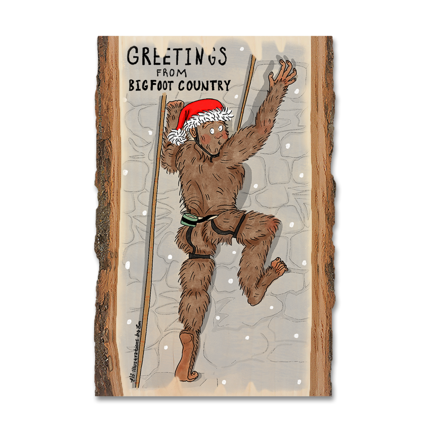 Greeting Card: Live Edge - Holiday Bigfoot Climber
