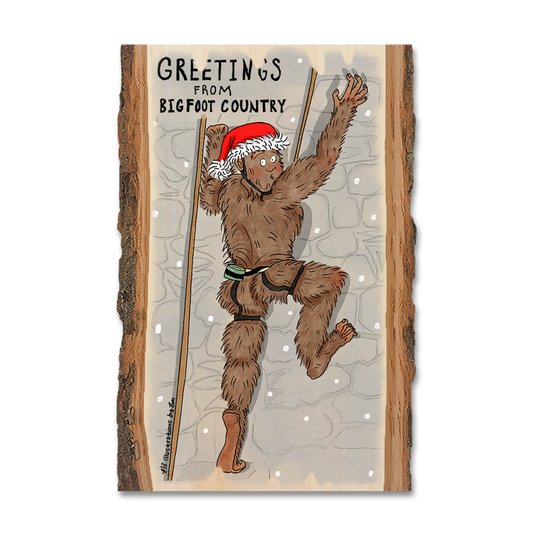 Magnet: Live Edge - Holiday Bigfoot Climber