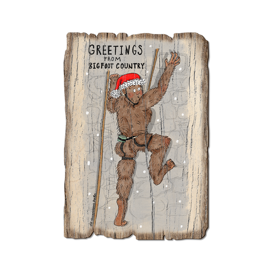 Greeting Card: Weathered Edge - Holiday Bigfoot Climber (Pack of 5)