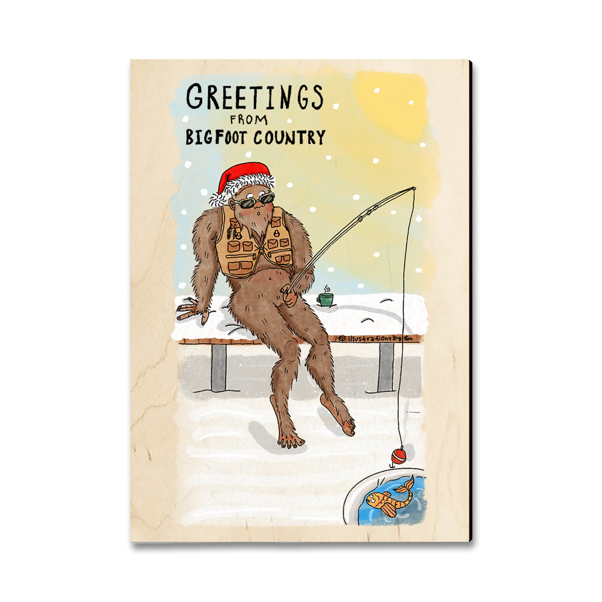 Ornament: Classic Edge - Holiday Bigfoot Fisher