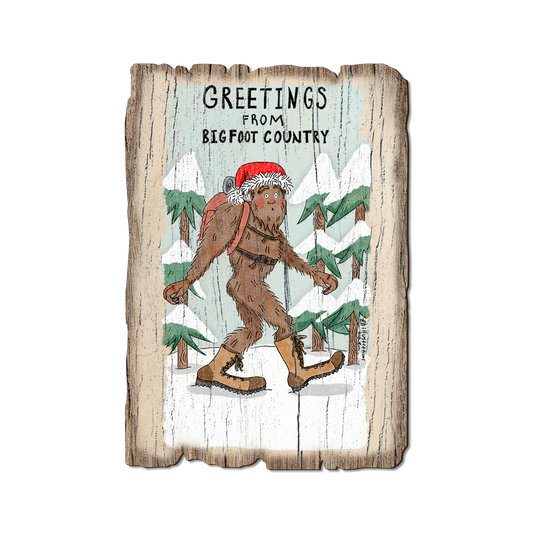 Greeting Card: Weathered Edge - Holiday Bigfoot Hiker (Pack of 5)