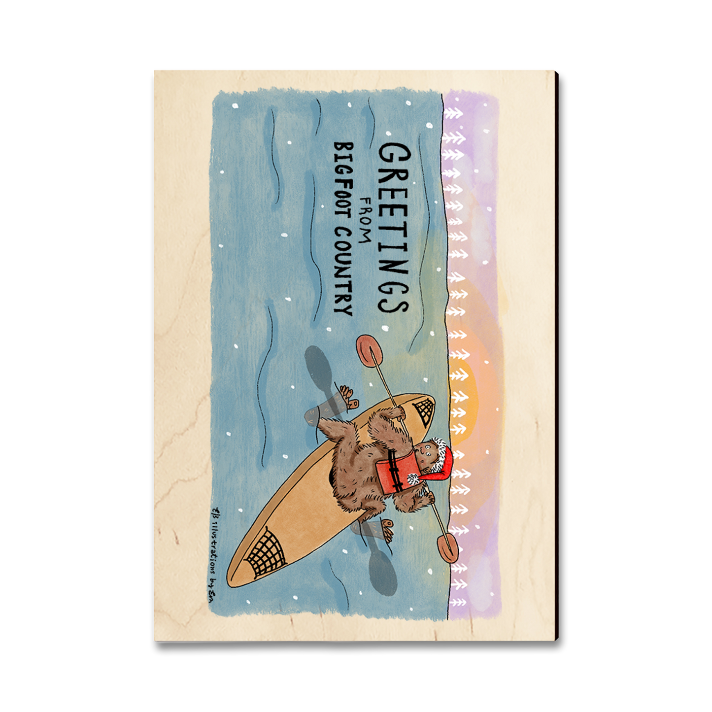 Magnet: Classic Edge - Holiday Bigfoot Kayaker