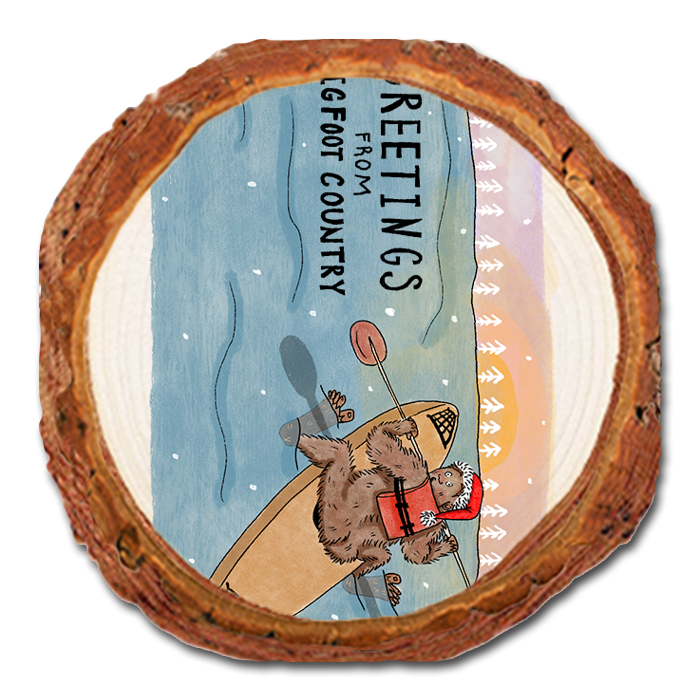 Coaster: Live Edge - Holiday Bigfoot Kayaker (Pack of 5)