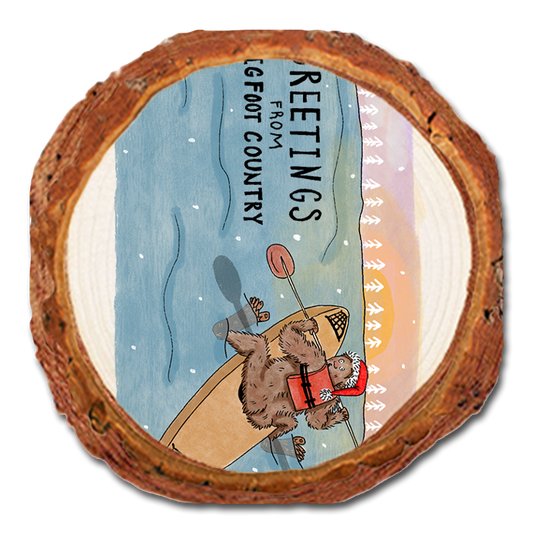 Coaster: Live Edge - Holiday Bigfoot Kayaker (Pack of 5)
