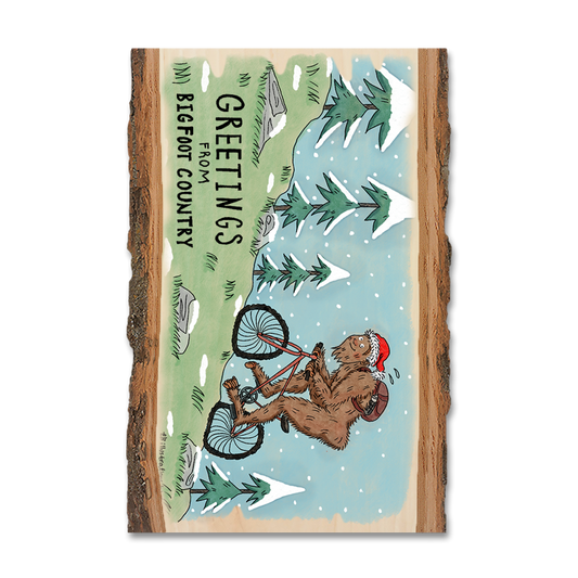 Magnet: Live Edge - Holiday Bigfoot Mountain Biker