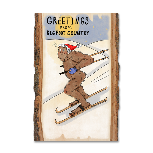 Magnet: Live Edge - Holiday Bigfoot Skier
