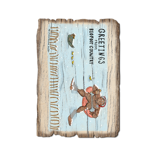 Greeting Card: Weathered Edge - Holiday Bigfoot Swimmer (Pack of 5)