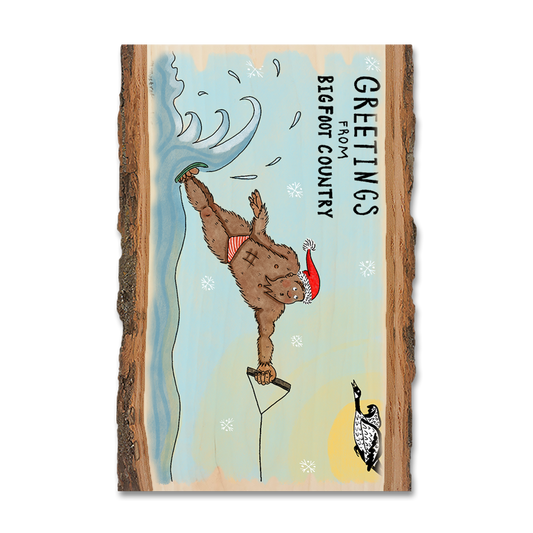 Magnet: Live Edge - Holiday Bigfoot Water Skier