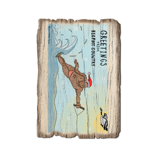 Greeting Card: Weathered Edge - Holiday Bigfoot Water Skier (Pack of 5)