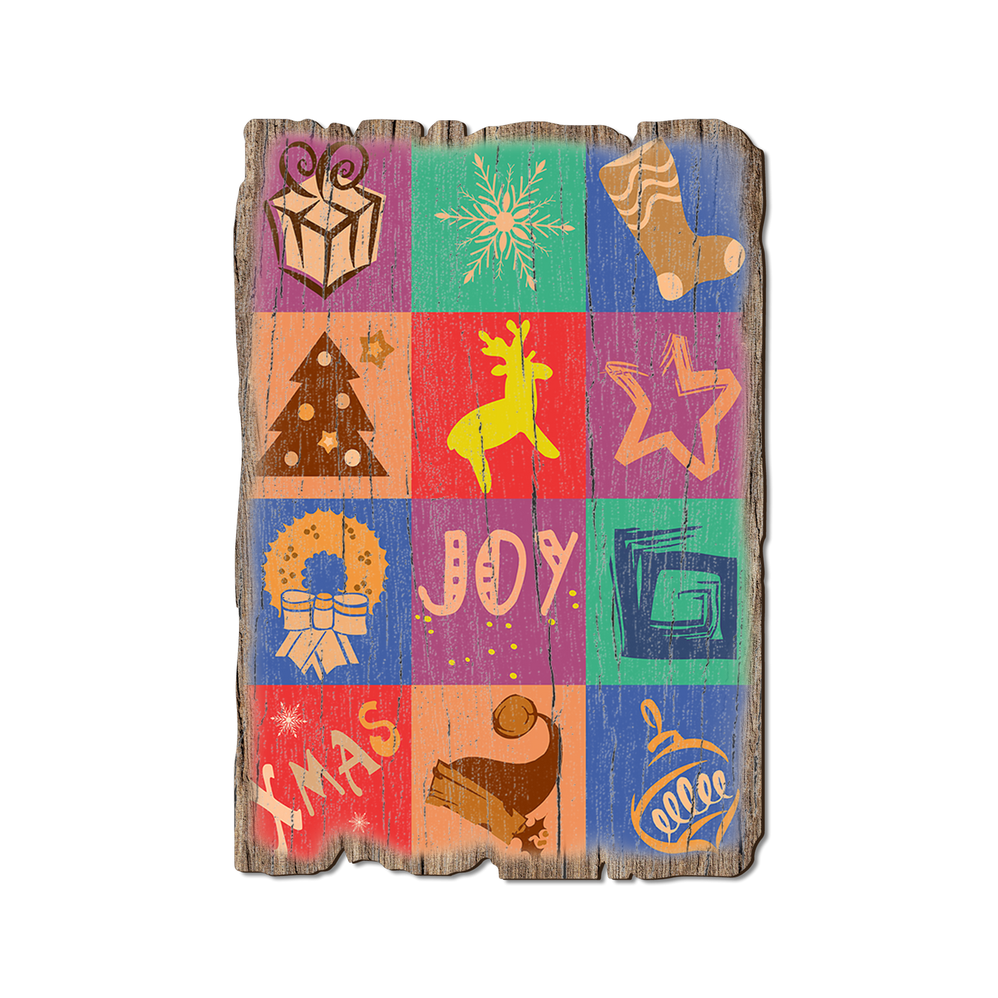 Postcard: Weathered Edge - Holiday Squares (Pack of 5)
