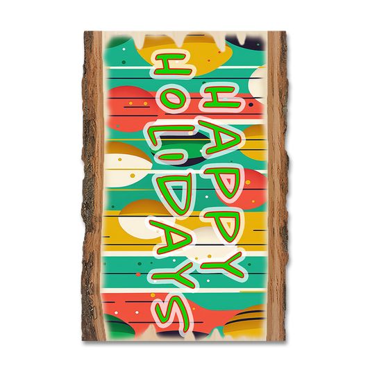 Magnet: Live Edge - Happy Retro Holiday