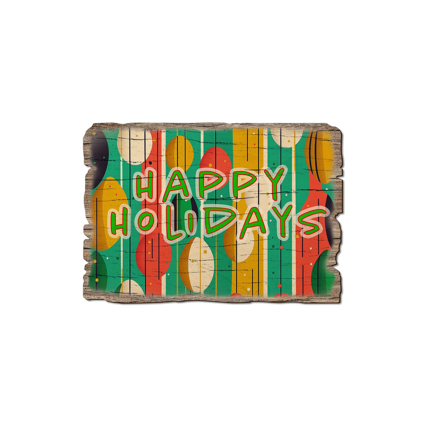 Happy Retro Holiday - Rustic Edge Postcards & Magnets Rustic Edge Magnet (5pk // $2.80ea)