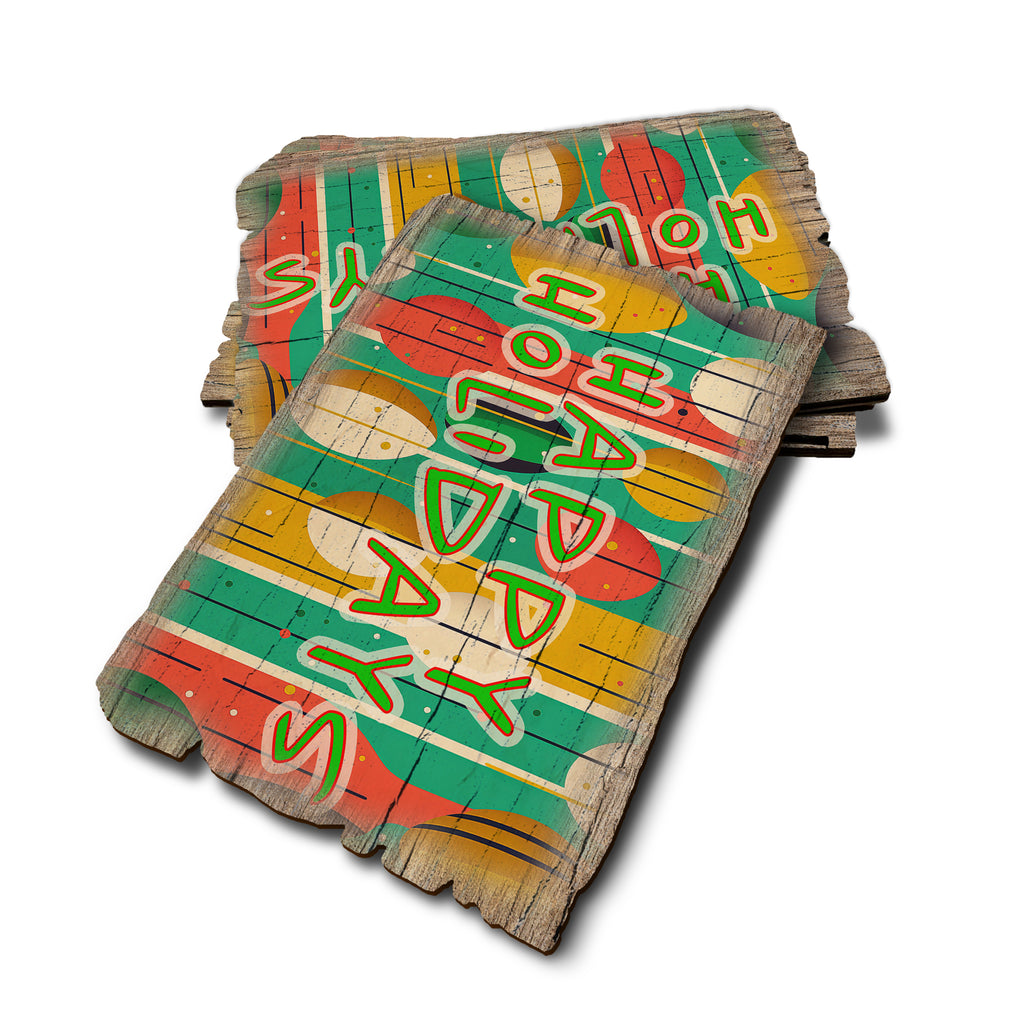 Happy Retro Holiday - Weathered Edge Rustic Edge Postcard (5pk // $2.80ea)