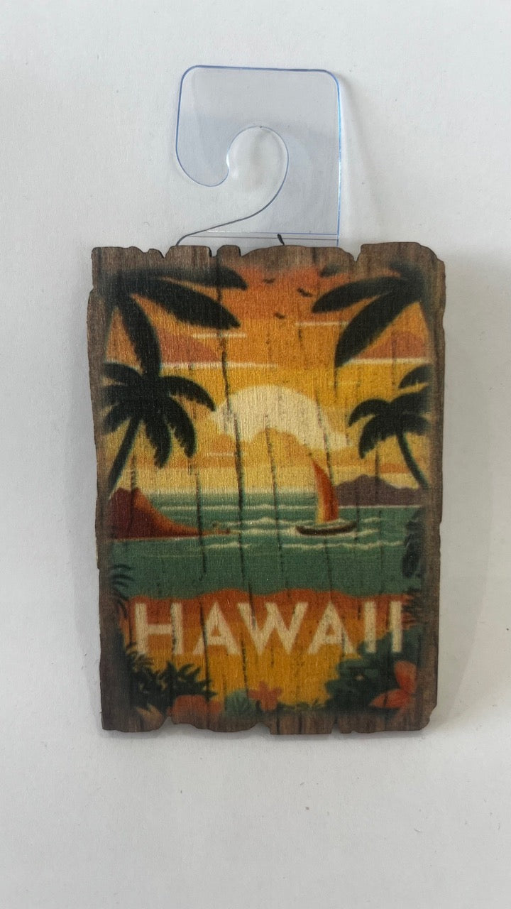 Hawaii Sunset - Weathered Edge - Postcard