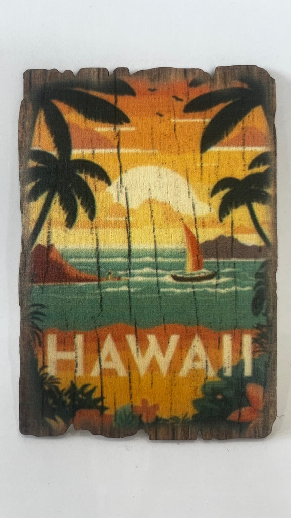Hawaii Sunset - Weathered Edge - Postcard