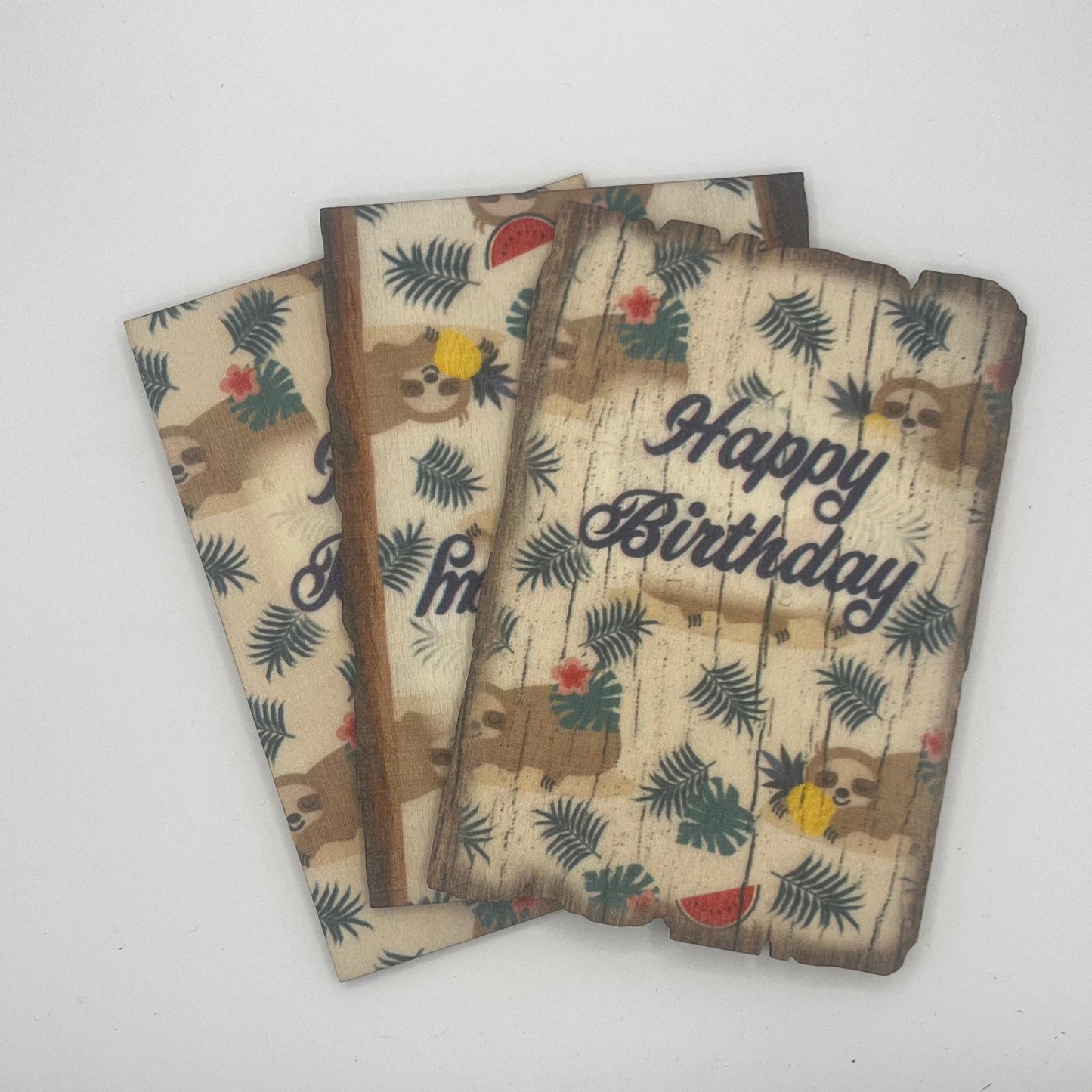 Birthday Lazy Sloth - 5 Birthday Greeting Cards