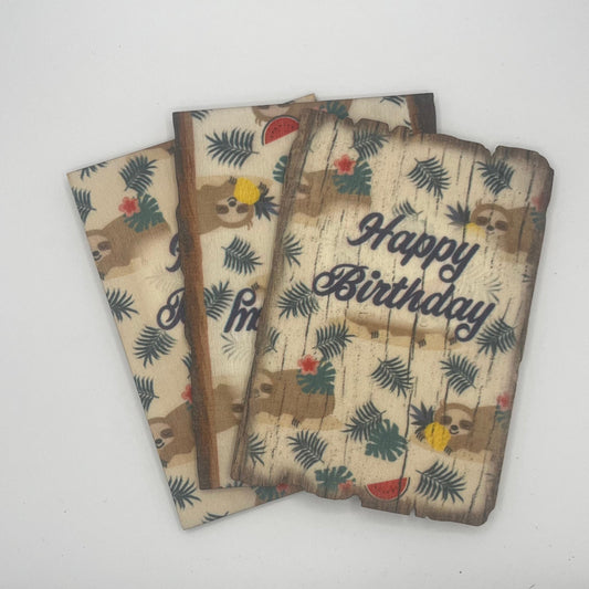 Birthday Lazy Sloth - 5 Birthday Greeting Cards