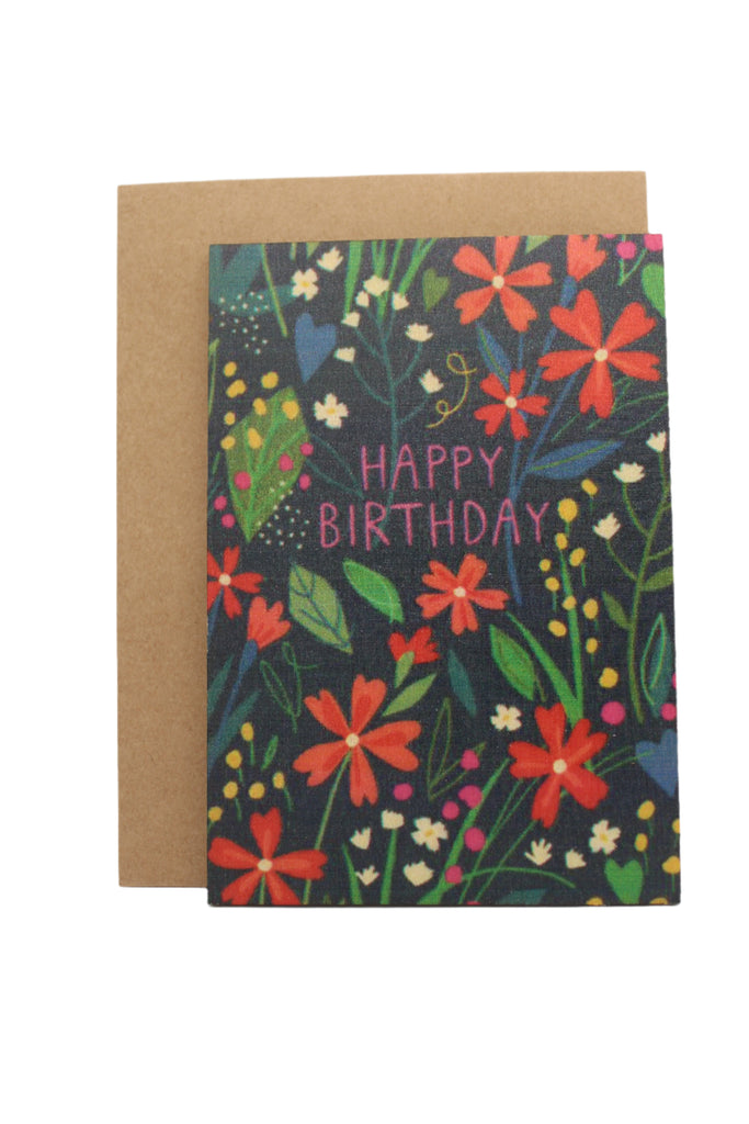 Birthday Blue Flowers - 5 Birthday Greeting Cards
