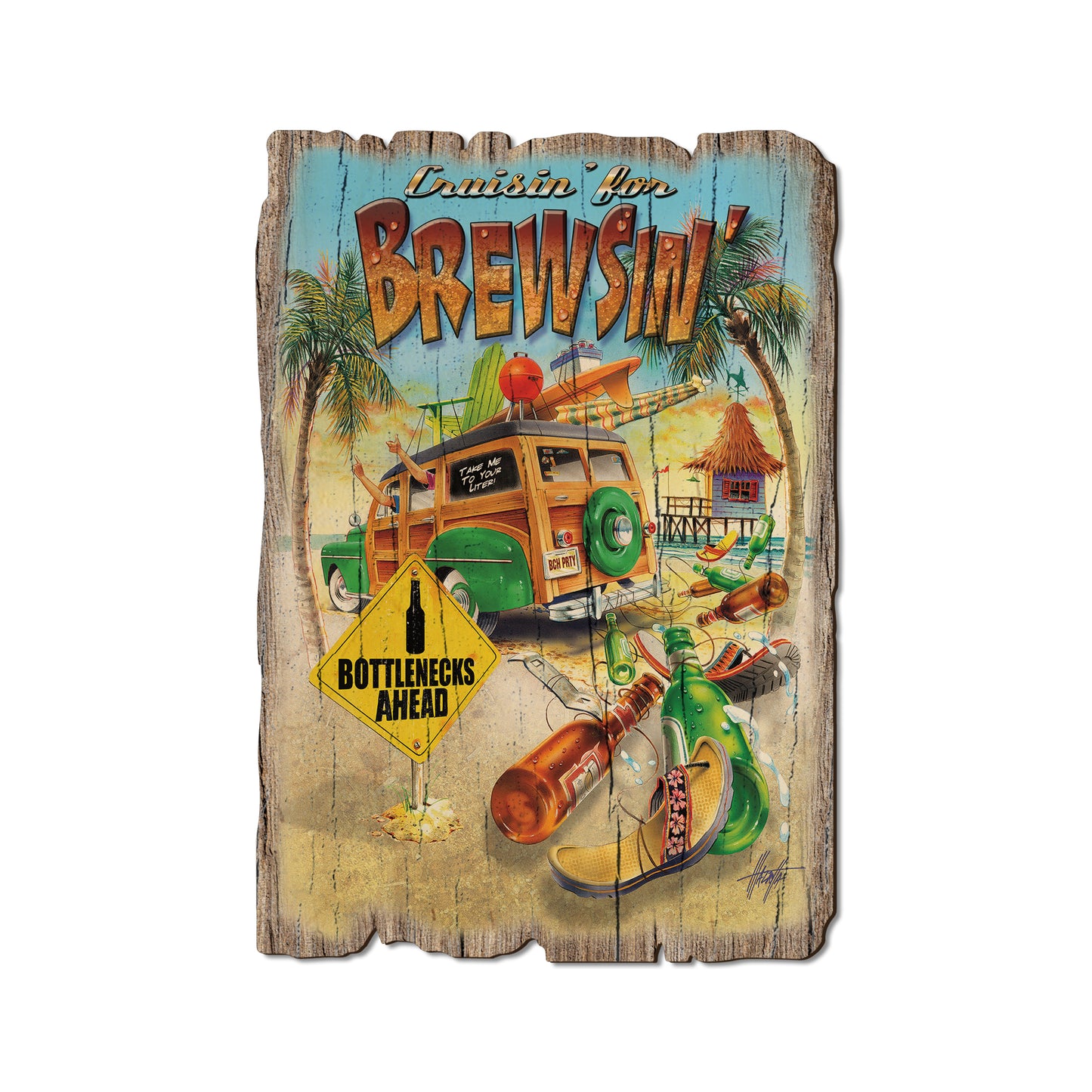 Mazzotta's Cruisin' For Brewsin' - Weathered Edge Rustic Edge Postcard (5pk // $2.80ea)