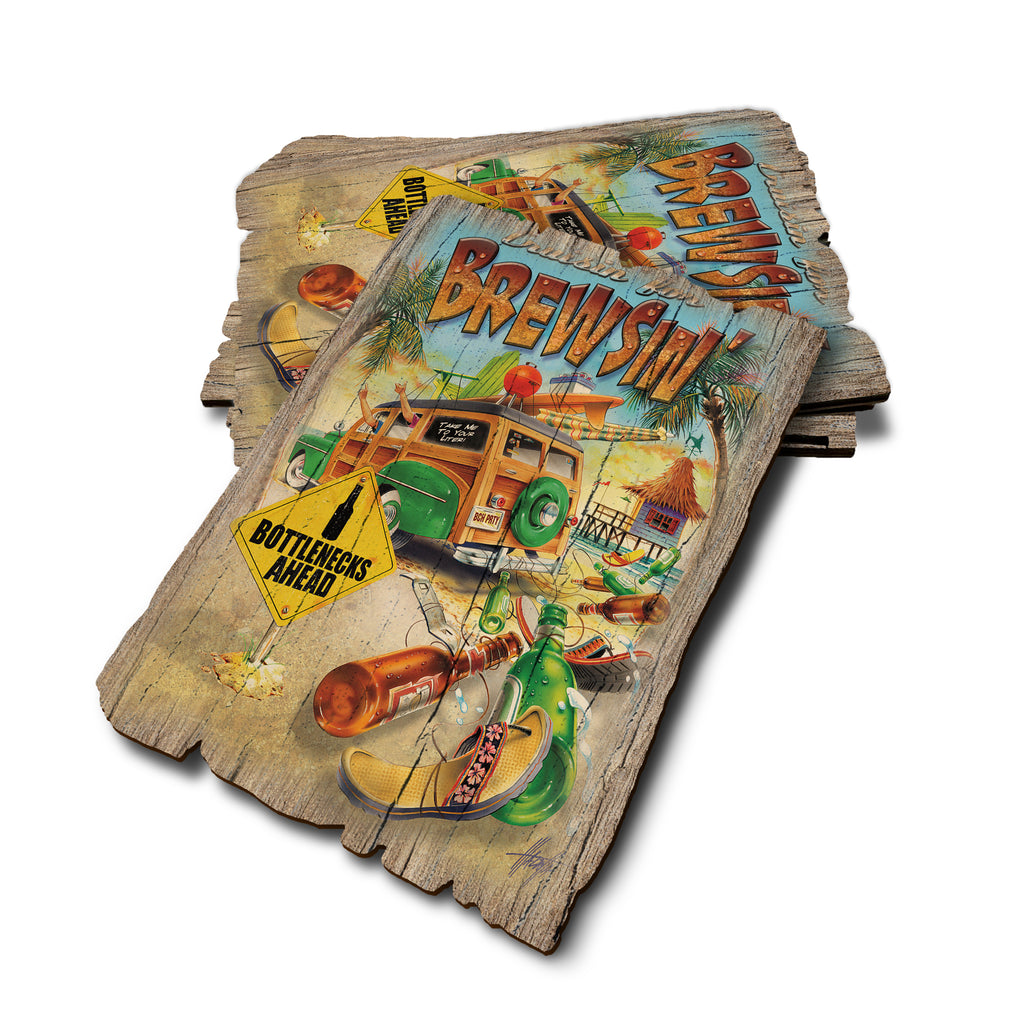 Mazzotta's Cruisin' For Brewsin' - Weathered Edge Rustic Edge Postcard (5pk // $2.80ea)