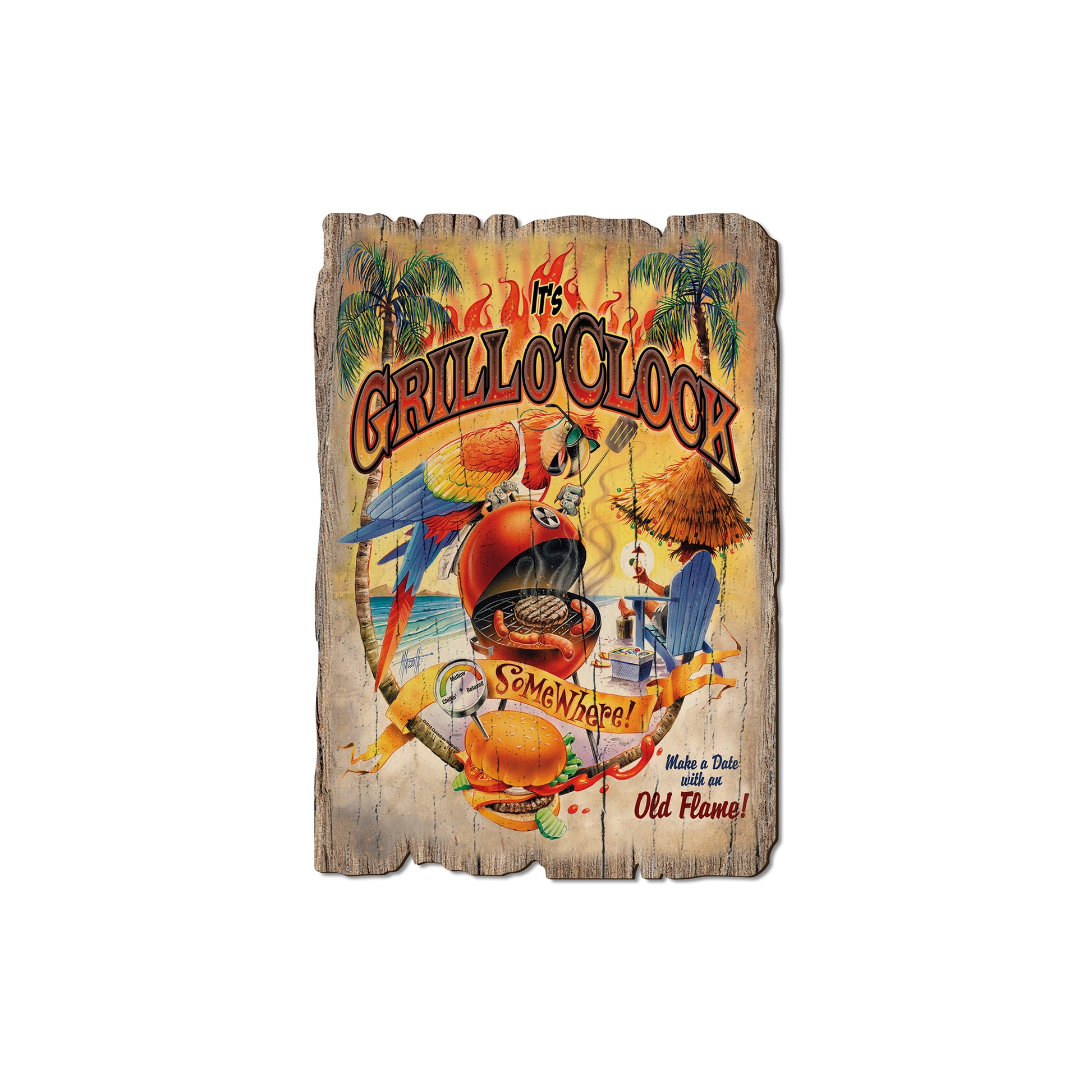 Mazzotta's Grill O' Clock - Rustic Edge Postcards & Magnets Rustic Edge Magnet (5pk // $2.80ea)
