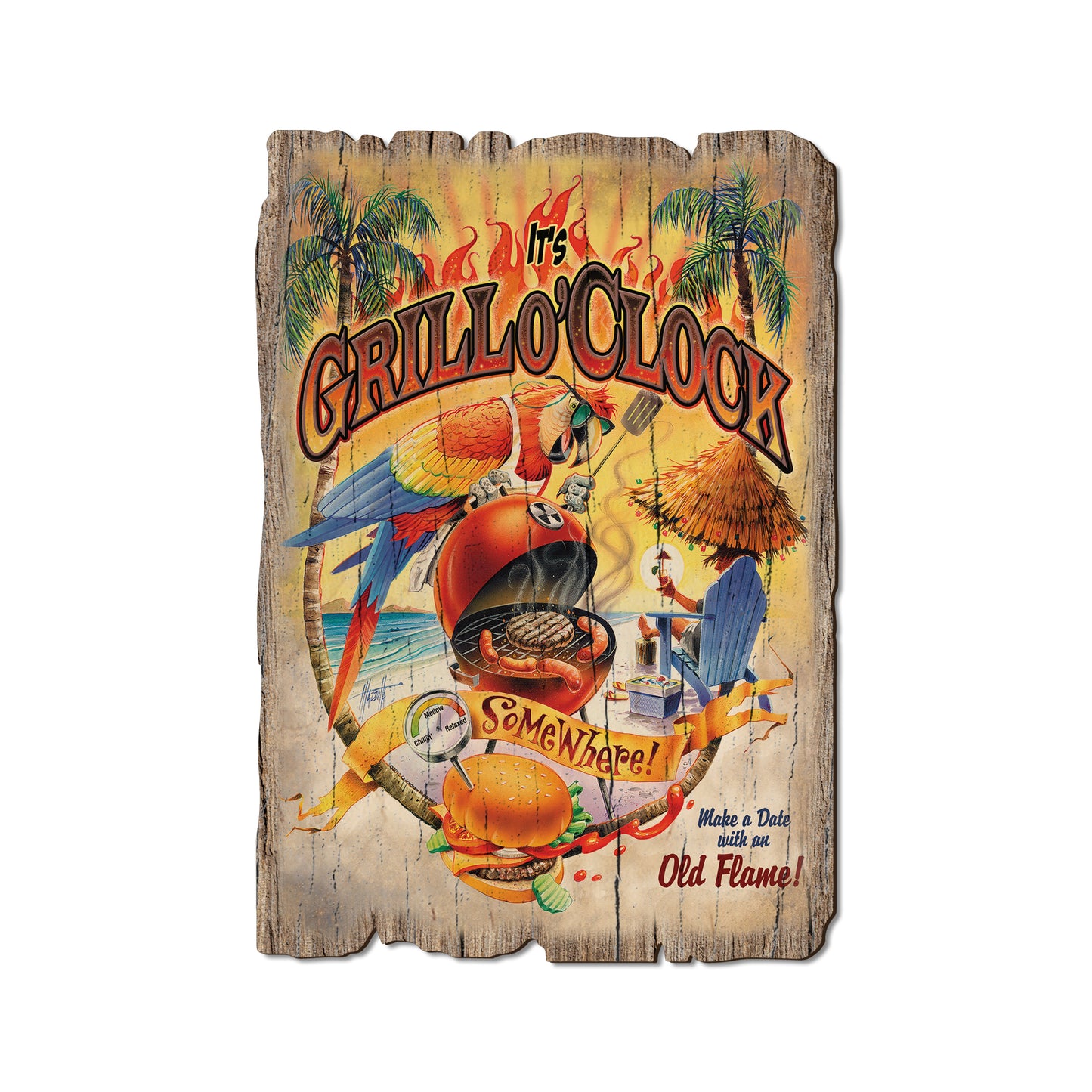 Mazzotta's Grill O' Clock - Weathered Edge Rustic Edge Postcard (5pk // $2.80ea)