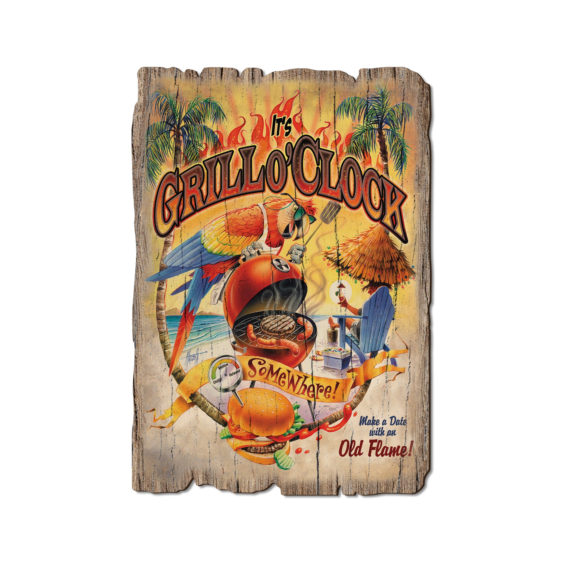 Mazzotta's Grill O' Clock - Weathered Edge Rustic Edge Postcard (5pk // $2.80ea)