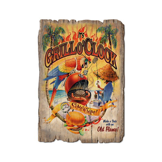 Mazzotta's Grill O' Clock - Rustic Edge Postcards & Magnets Rustic Edge Postcard (5pk // $2.80ea)