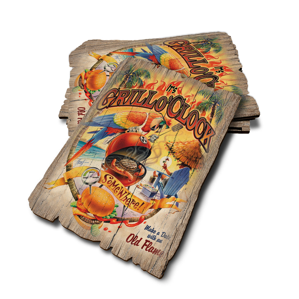 Mazzotta's Grill O' Clock - Weathered Edge Rustic Edge Postcard (5pk // $2.80ea)