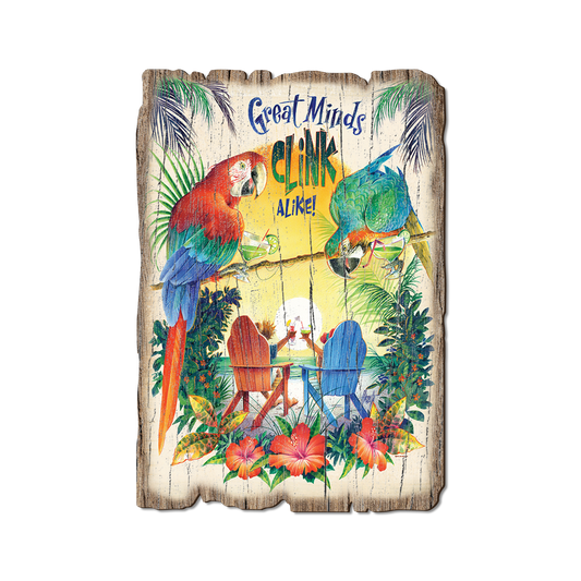 Greeting Card: Weathered Edge - Mazzotta's Great Minds Clink Alike