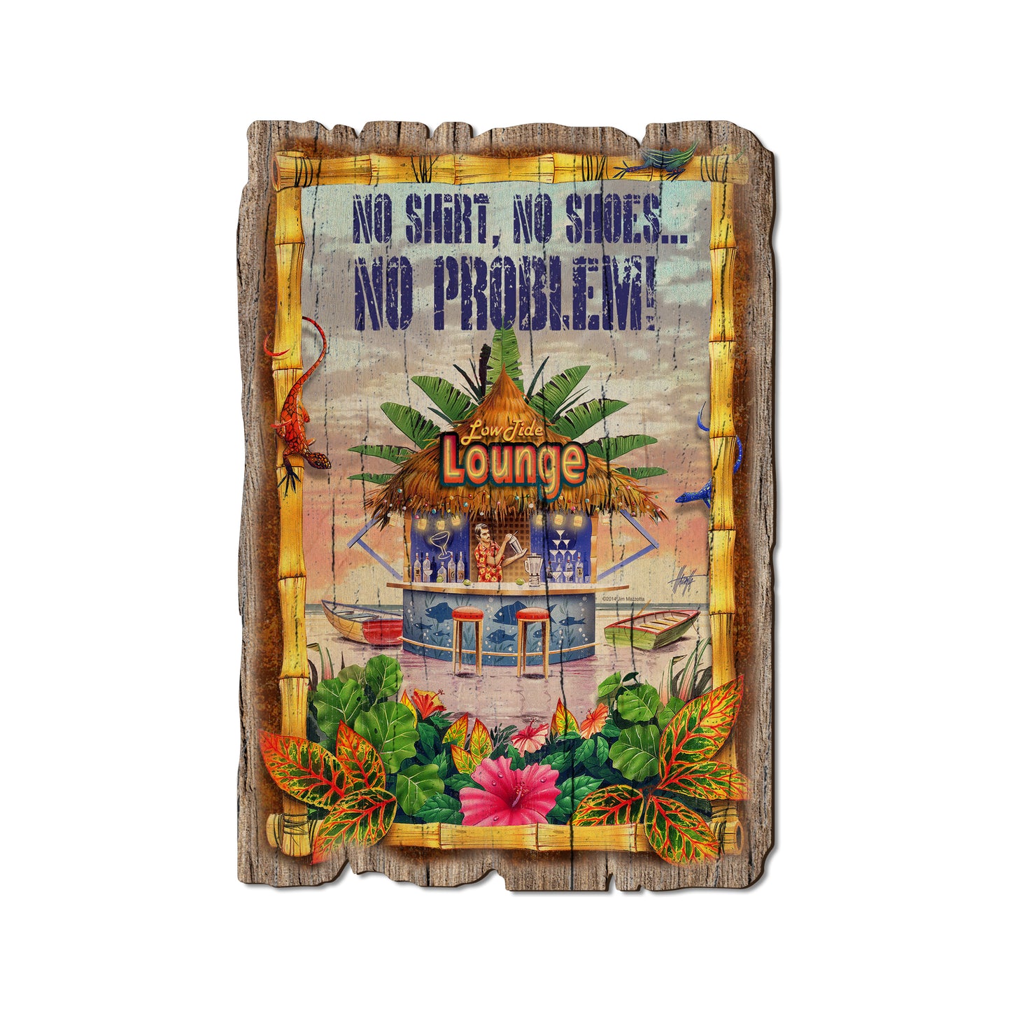 Mazzotta's No Shirt No Shoes - Rustic Edge Postcards & Magnets Rustic Edge Postcard (5pk // $2.80ea)