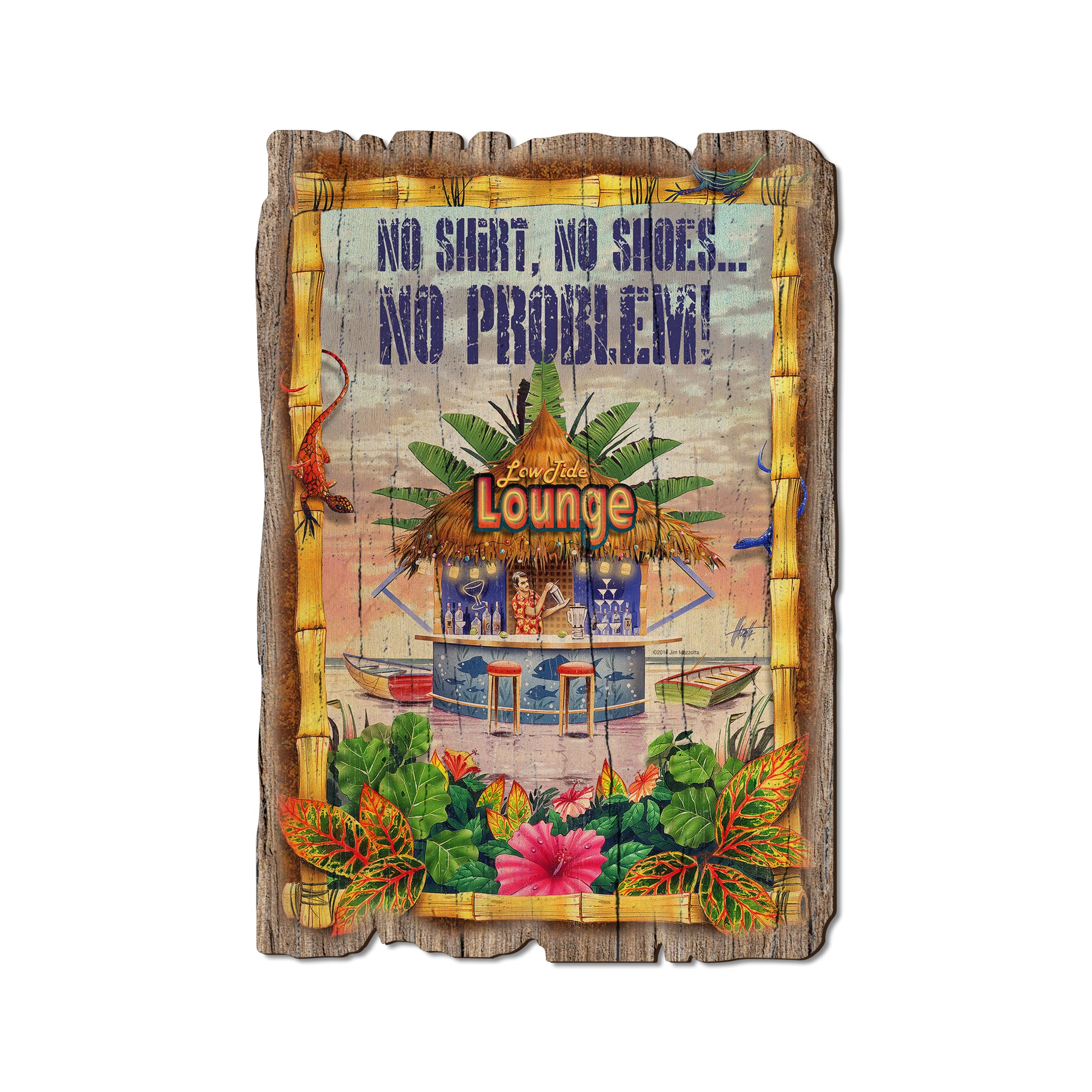 Mazzotta's No Shirt No Shoes - Weathered Edge Rustic Edge Postcard (5pk // $2.80ea)