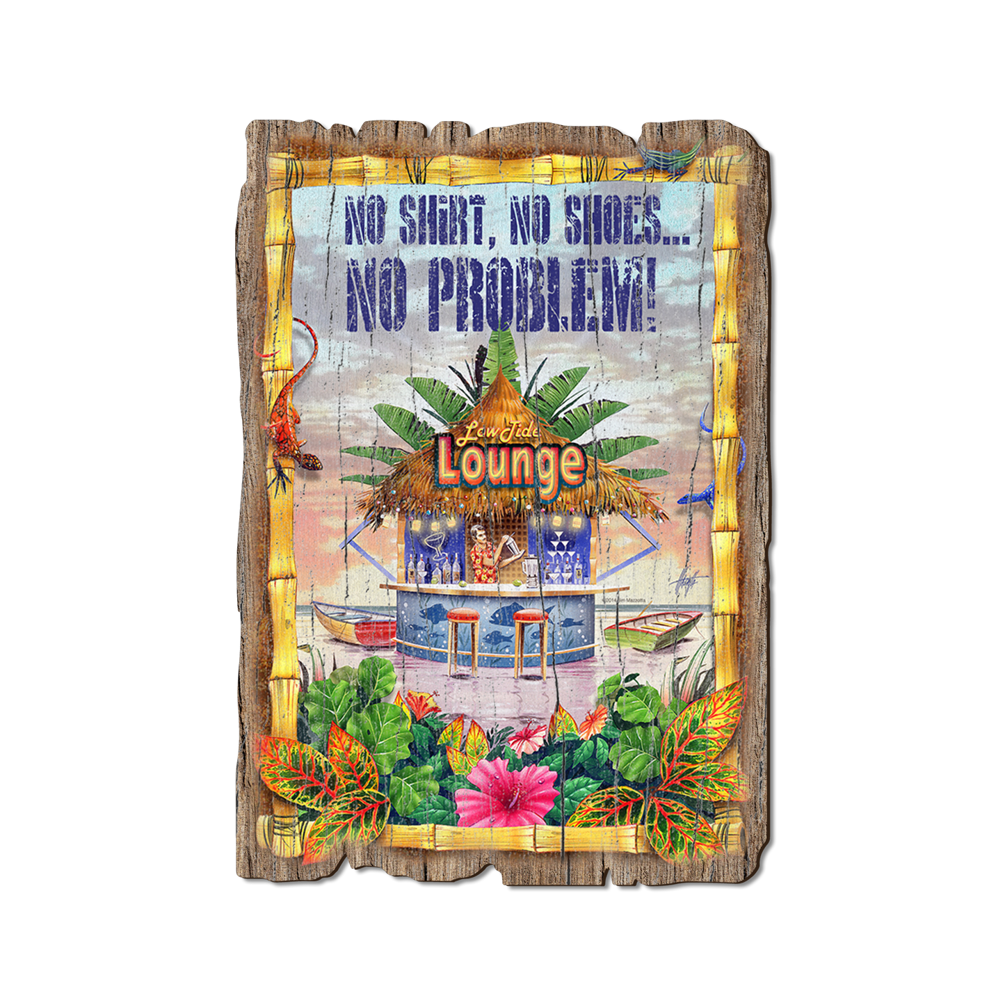 Greeting Card: Weathered Edge - Mazzotta's No Shoes, No Shirt